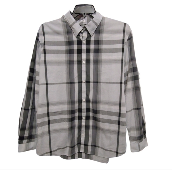 Calvin Klein Gray Black Plaid Button Down Casual Long Sleeve Shirt Men Size XL - Picture 1 of 7